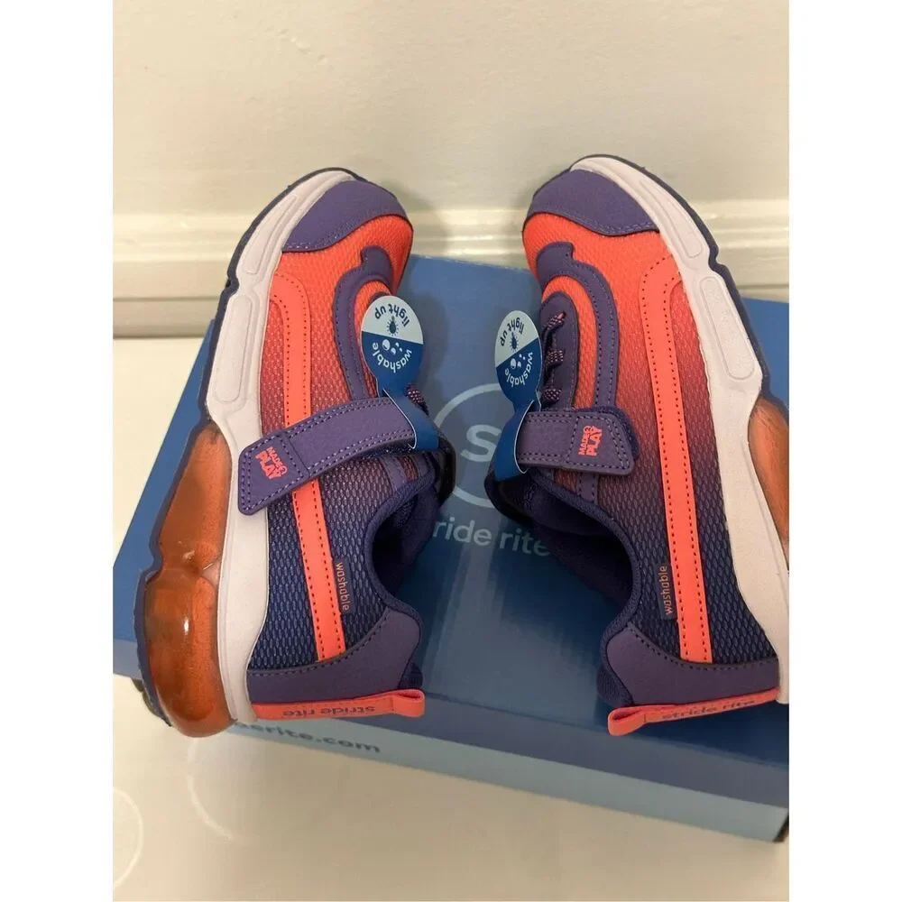Stride Rite Girls purple multi sneakers size US 2/ EU 33 1/5 NIB